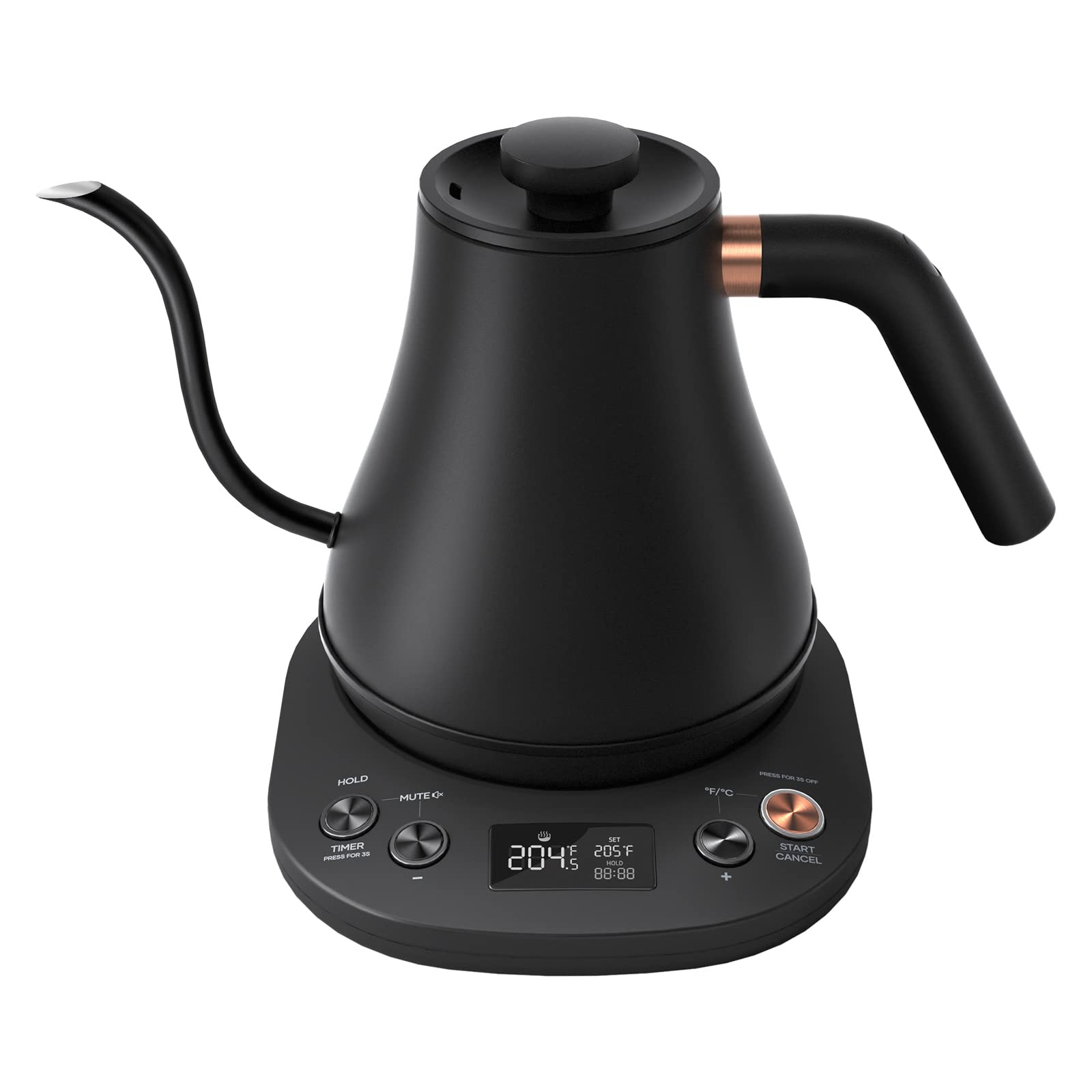 Mecity Electric Gooseneck Kettle With Keep Warm Function & LCD Display Automatic Shut Off Coffee Kettle Temperature Control Pour Over Kettle 1200 Watt, 0.8L, 120V, Off White