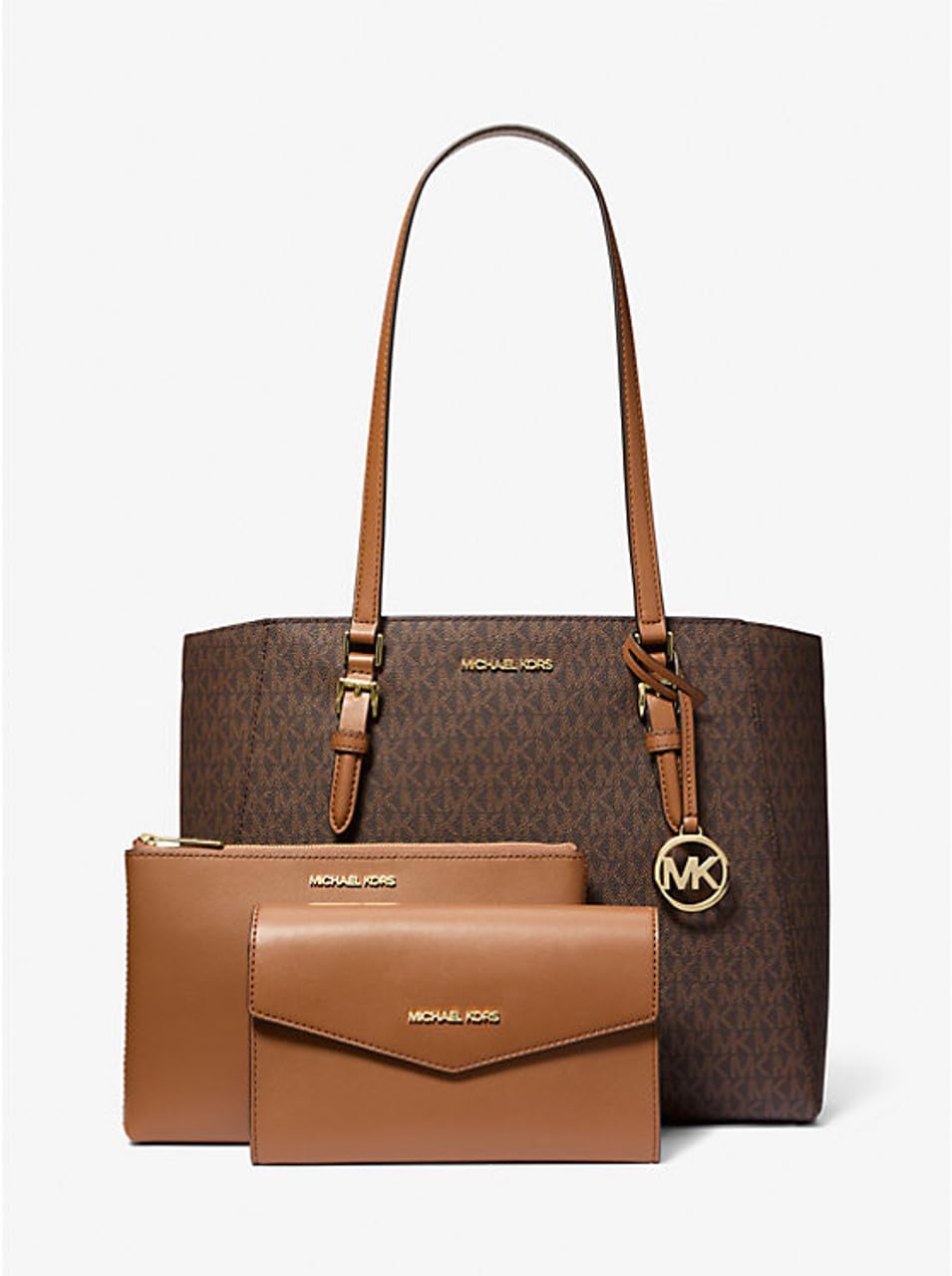 Michael Kors Charlotte Large 3-in-1 Tote Crossbody Handbag Leather