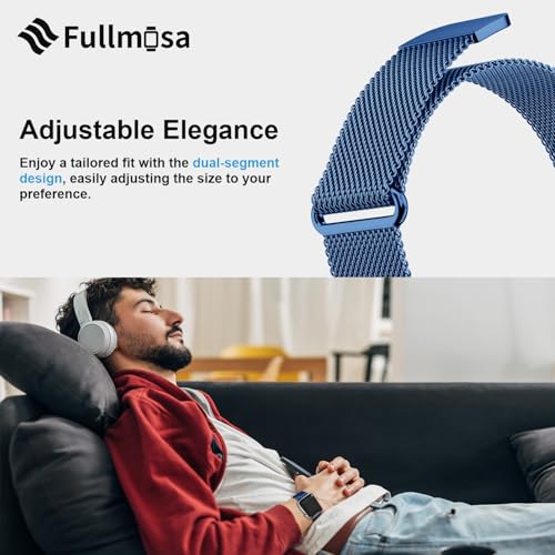 Fullmosa Compatible with Apple Watch Band 49mm 46mm 45mm 44mm 42mm 41mm 40mm 38mm Women Men, Stainless Steel Milanese Loop Replacement iWatch Bands Ultra 2/1 Series 10 9 8 7 6 5 4 3 2 1 SE