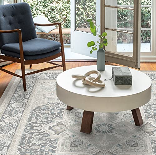 RUGGABLE Hendesi Heriz Washable Rug - Perfect Antique Vintage Area Rug for Living Room Bedroom Kitchen - Pet & Child Friendly - Stain & Water Resistant, Non-Slip - Abalone 2&