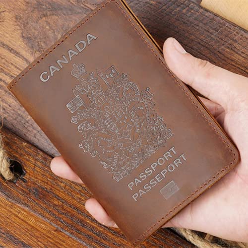 Genuine Leather Passport Covers for Canada Men&