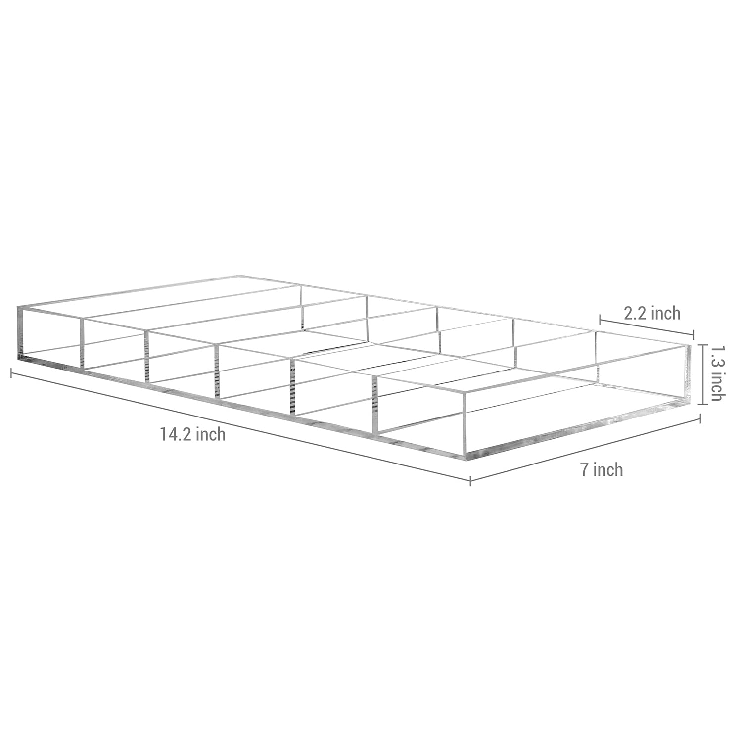 MyGift Premium Clear Acrylic Sunglass Holder Display Tray with 6 Compartments, Drawer Organizer Storage Case for Sunglasses, Reading Glasses, Eyewear, Jewelry, Makeup and Perfume Vanity Tray