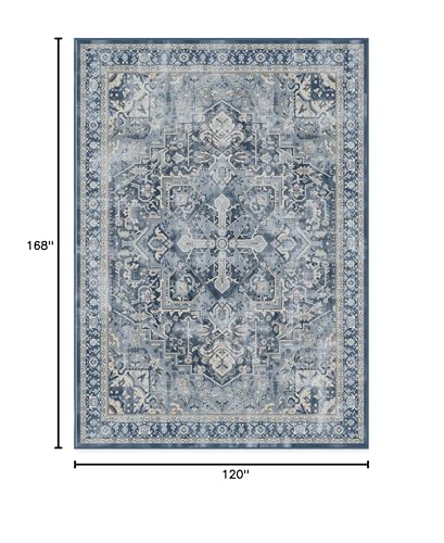 RUGGABLE Kamran Washable Rug - Perfect Vintage Area Rug for Living Room Bedroom Kitchen - Pet & Child Friendly - Stain & Water Resistant - Hazel 5&