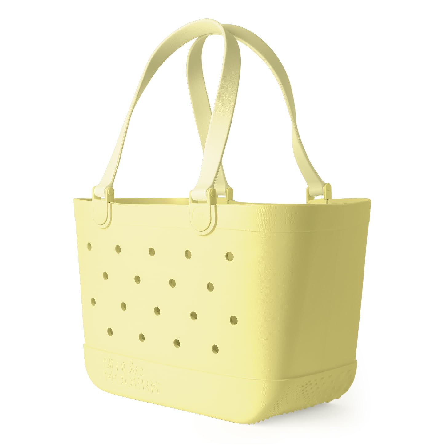 Simple Modern Beach Bag Rubber Tote | Waterproof Medium Tote Bag with Zipper Pocket for Pool, Groceries, Sports | Gifts For Women | Getaway Bag Collection | Almond Birch