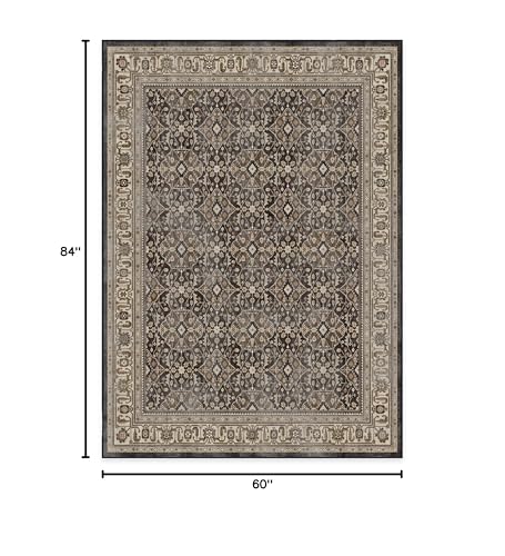 RUGGABLE – Alessia Dark Wood – Machine Washable Area Rug – Pet & Child Friendly – Stain & Water Resistant – Non-Slip – 5&