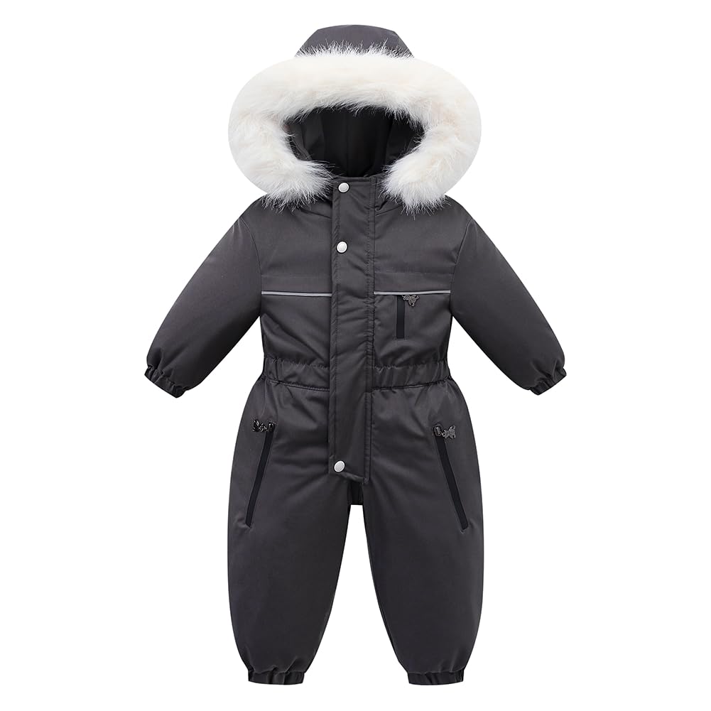 Xifamniy Toddler Snowsuit 2T 3T 4T 5T Ski Suit Baby Boy Girl Winter Clothes Coat Outwear Snow Suit Hooded Romper Jumpsuit