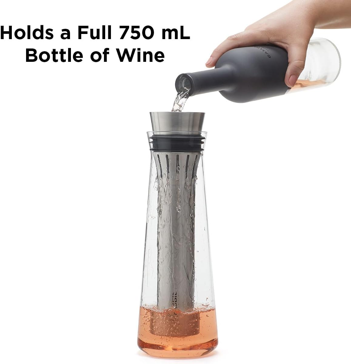 Rabbit Glass Wine Chilling Carafe Chills and Aerates Wine 750 ml capacity