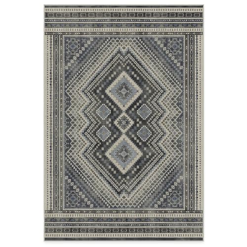 RUGGABLE Kaden Washable Rug - Perfect Vintage Area Rug for Living Room Bedroom Kitchen - Pet & Child Friendly - Stain & Water Resistant - Amber Red 3&