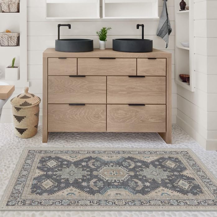 RUGGABLE – Cambria Ruby – Machine Washable Runner Rug – Pet & Child Friendly – Stain & Water Resistant – Non-Slip – 2.5&