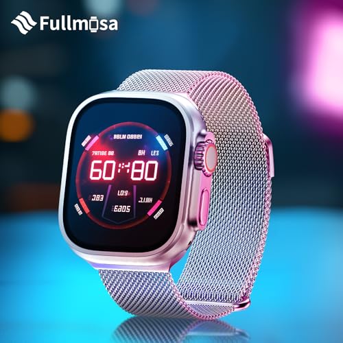 Fullmosa Compatible with Apple Watch Band 49mm 46mm 45mm 44mm 42mm 41mm 40mm 38mm Women Men, Stainless Steel Milanese Loop Replacement iWatch Bands Ultra 2/1 Series 10 9 8 7 6 5 4 3 2 1 SE
