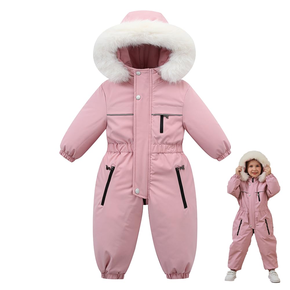 Xifamniy Toddler Snowsuit 2T 3T 4T 5T Ski Suit Baby Boy Girl Winter Clothes Coat Outwear Snow Suit Hooded Romper Jumpsuit