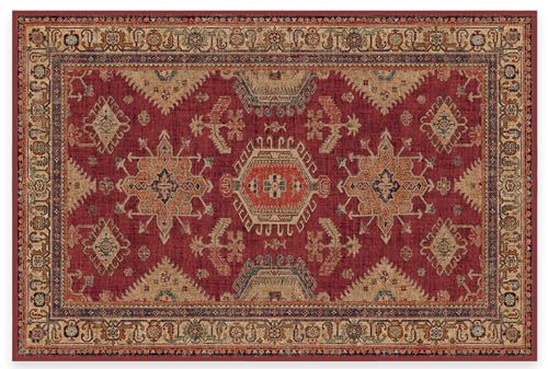 RUGGABLE – Cambria Ruby – Machine Washable Runner Rug – Pet & Child Friendly – Stain & Water Resistant – Non-Slip – 2.5&