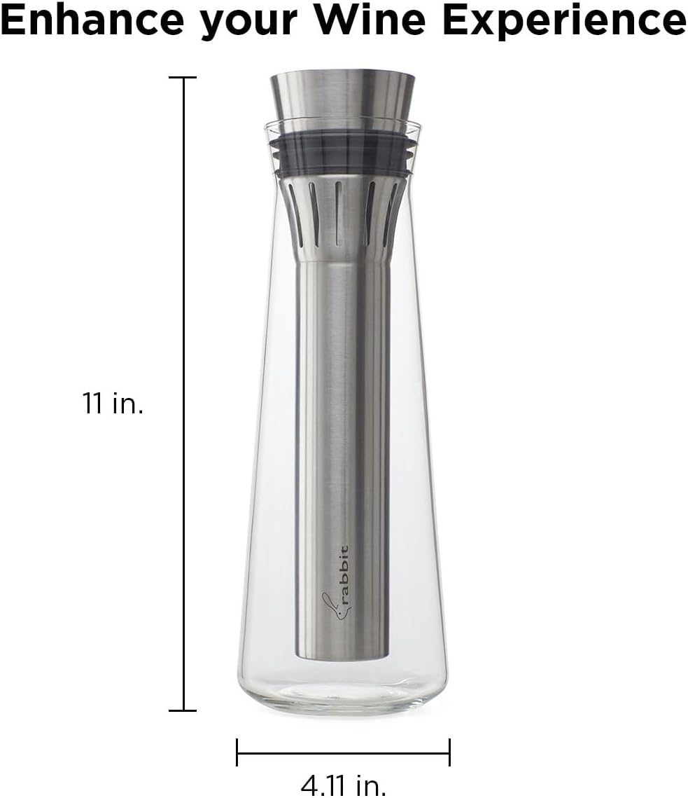 Rabbit Glass Wine Chilling Carafe Chills and Aerates Wine 750 ml capacity