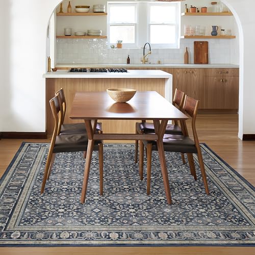 RUGGABLE – Alessia Dark Wood – Machine Washable Area Rug – Pet & Child Friendly – Stain & Water Resistant – Non-Slip – 5&