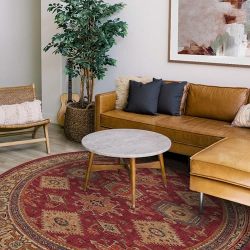 RUGGABLE – Cambria Ruby – Machine Washable Runner Rug – Pet & Child Friendly – Stain & Water Resistant – Non-Slip – 2.5&