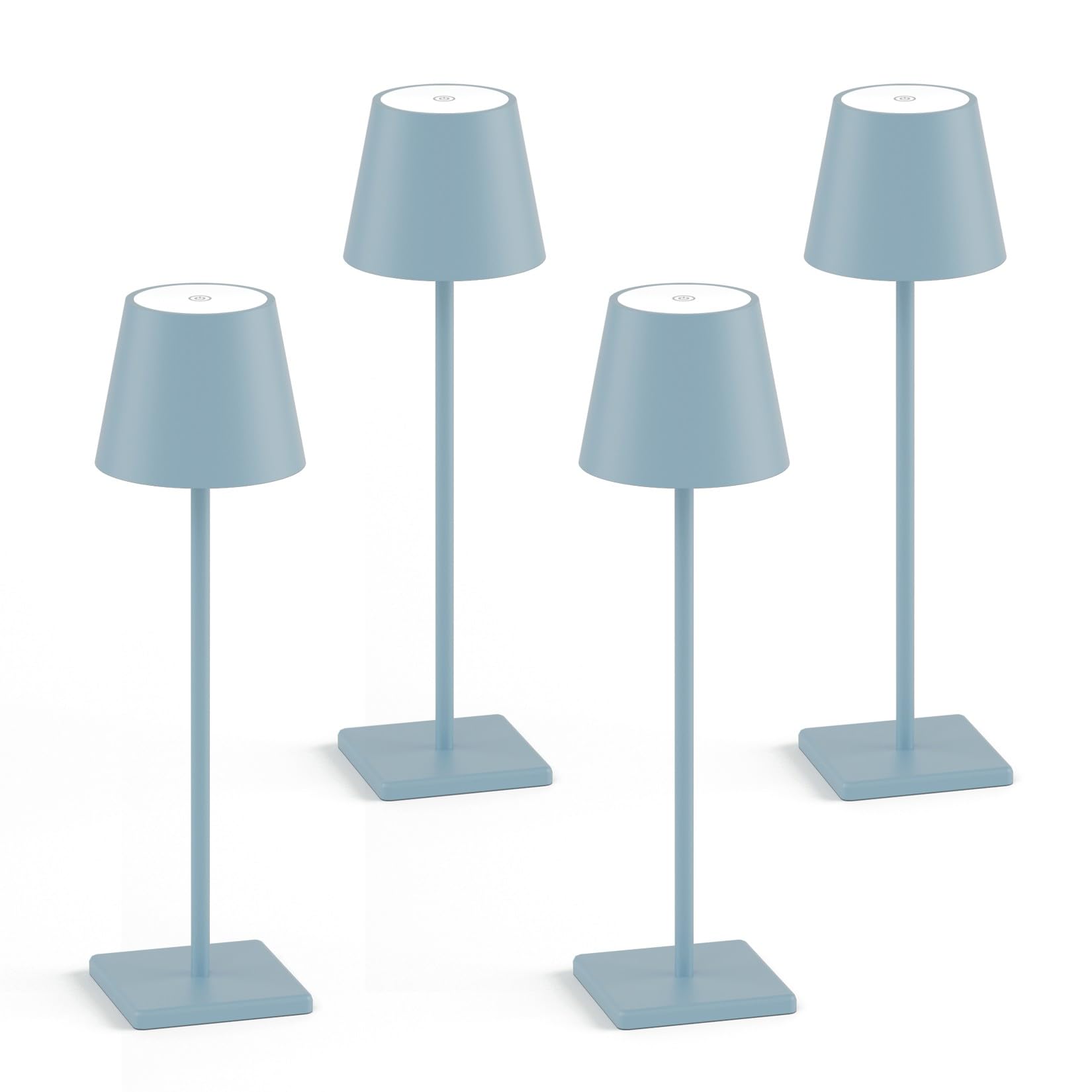 2-Pack LED Cordless Table Lamp, Rechargeable Battery Desk lamp 3W 5500mAh Battery Operated Stepless Dimming Modern Portable Table Light for Restaurant/Bedroom/Outdoor IP54 Waterproof (Off White)