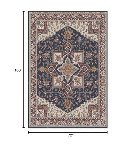 RUGGABLE Maral Heriz Washable Rug - Perfect Vintage Area Rug for Living Room Bedroom Kitchen - Pet & Child Friendly - Stain & Water Resistant - Creme 3&