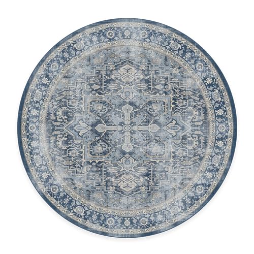 RUGGABLE Kamran Washable Rug - Perfect Vintage Area Rug for Living Room Bedroom Kitchen - Pet & Child Friendly - Stain & Water Resistant - Hazel 5&