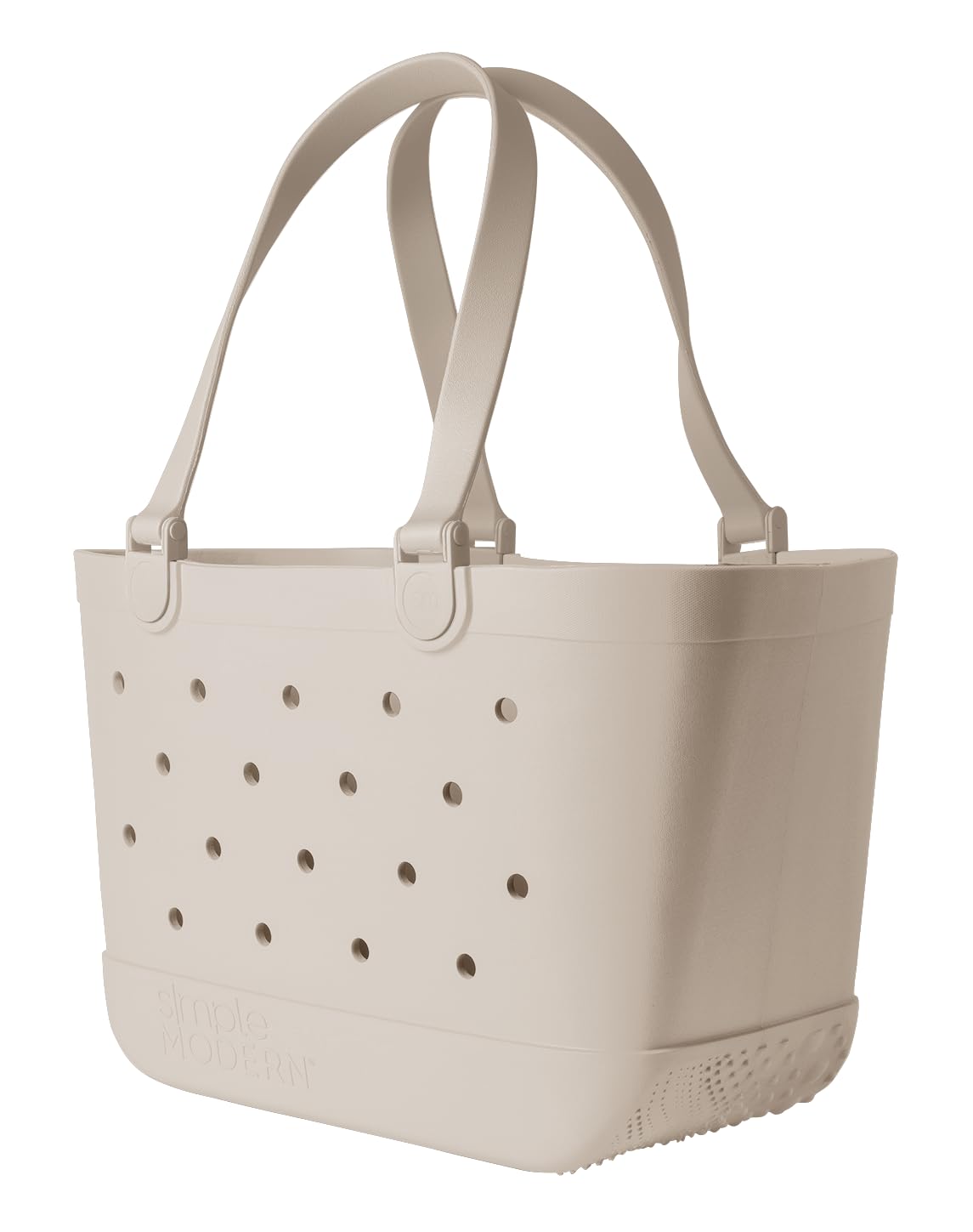 Simple Modern Beach Bag Rubber Tote | Waterproof Medium Tote Bag with Zipper Pocket for Pool, Groceries, Sports | Gifts For Women | Getaway Bag Collection | Almond Birch
