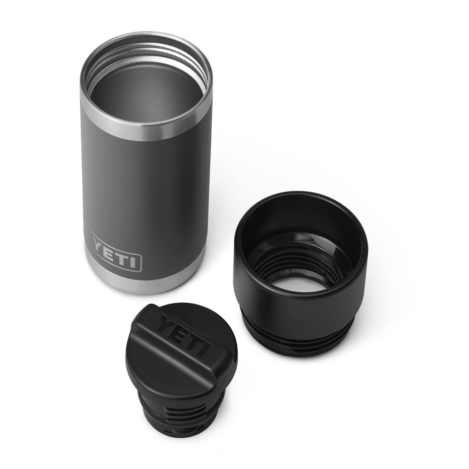 YETI Rambler 12 oz Bottle, Stainless Steel, Vacuum Insulated, with Hot Shot Cap
