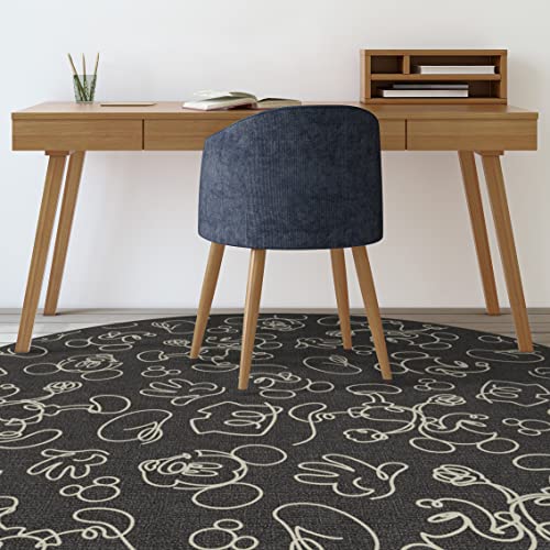 RUGGABLE Disney Classic Minnie Mouse Washable Rug - Perfect Area Rug for Nursery Playroom Kids Room - Pet & Child Friendly - Stain & Water Resistant - Trellis Pink 5&