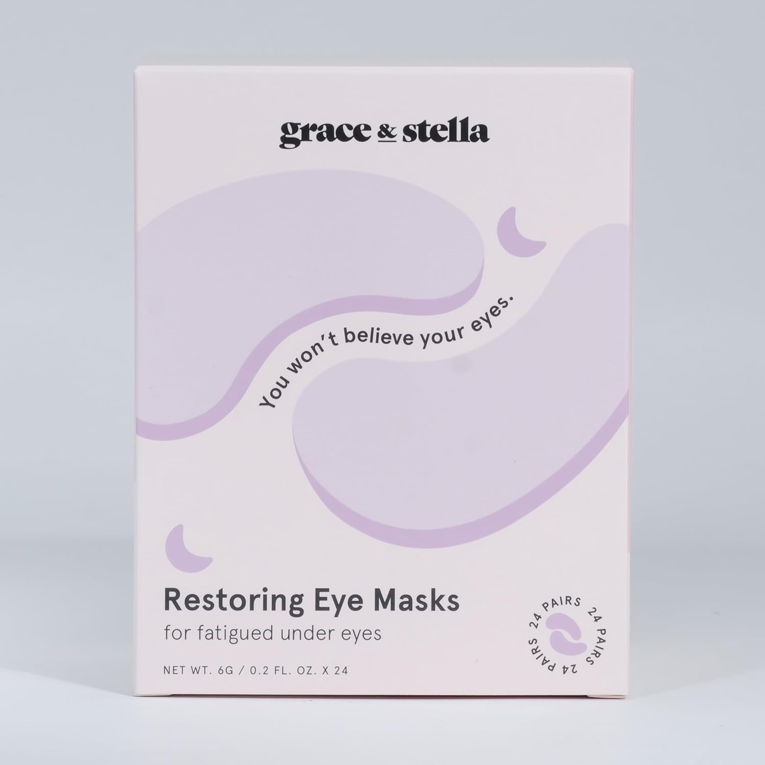 grace & stella Under Eye Masks for Dark Circles (Purple, 24 Pairs) - Gel Eye Mask with Retinol - Restoring Under Eye Patches for Puffy Eyes and Dark Circles - Vegan Cruelty-Free