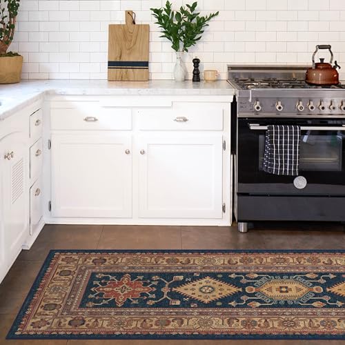 RUGGABLE – Cambria Ruby – Machine Washable Runner Rug – Pet & Child Friendly – Stain & Water Resistant – Non-Slip – 2.5&