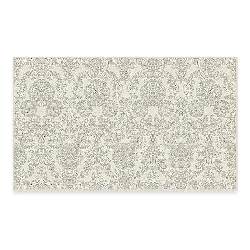 RUGGABLE Disney Traditional Mickey Mouse Washable Rug - Perfect Area Rug for Nursery Playroom Kids Room - Pet & Child Friendly - Stain & Water Resistant - Damask Grey 3&