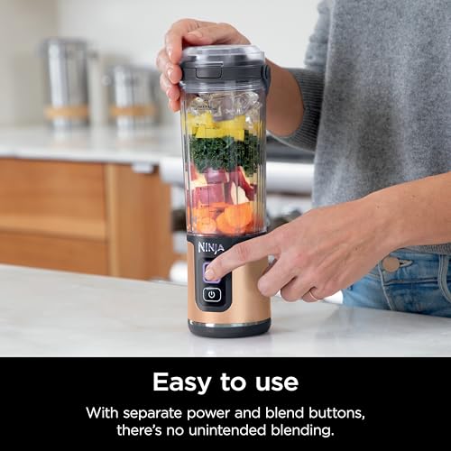Ninja Blast Portable Blender, Cordless, 18oz. Vessel, Personal Blender For-Shakes and Smoothies, BPA Free, Leakproof-Lid and Sip Spout, USB-C Rechargeable, Dishwasher Safe Parts, Tinted Pink, BC151PK