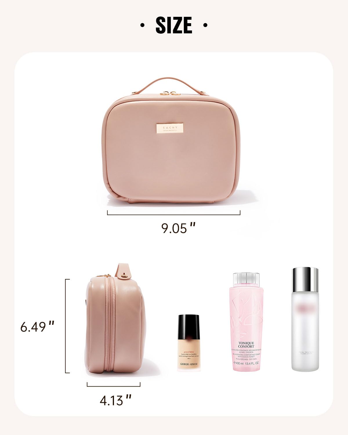 EACHY Travel Makeup Bag,Large Capacity Cosmetic Bags for Women,Waterproof Portable Pouch Open Flat Toiletry Bag Make up Organizer with Divider and Handle