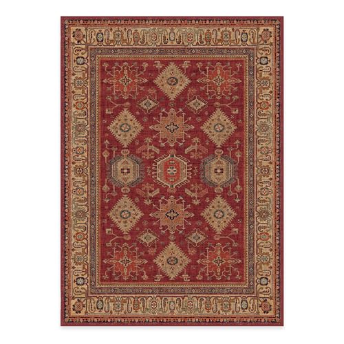 RUGGABLE – Cambria Ruby – Machine Washable Runner Rug – Pet & Child Friendly – Stain & Water Resistant – Non-Slip – 2.5&