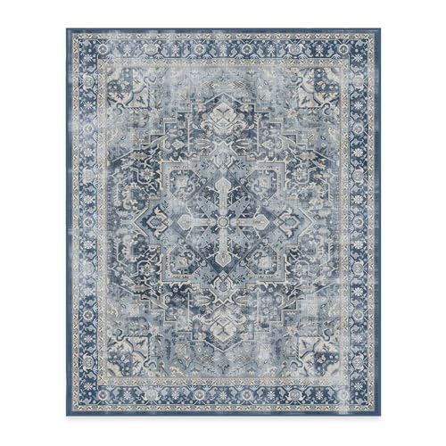 RUGGABLE Kamran Washable Rug - Perfect Vintage Area Rug for Living Room Bedroom Kitchen - Pet & Child Friendly - Stain & Water Resistant - Hazel 5&