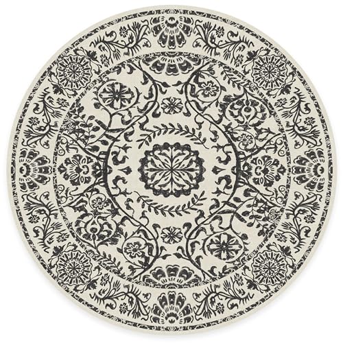 RUGGABLE Washable 2x3 Area Rug, Delphina Delft Blue, Premium Vintage Rugs for Living Room, Bedroom, Kitchen, Office, Classroom with Gripper Non Slip Pad