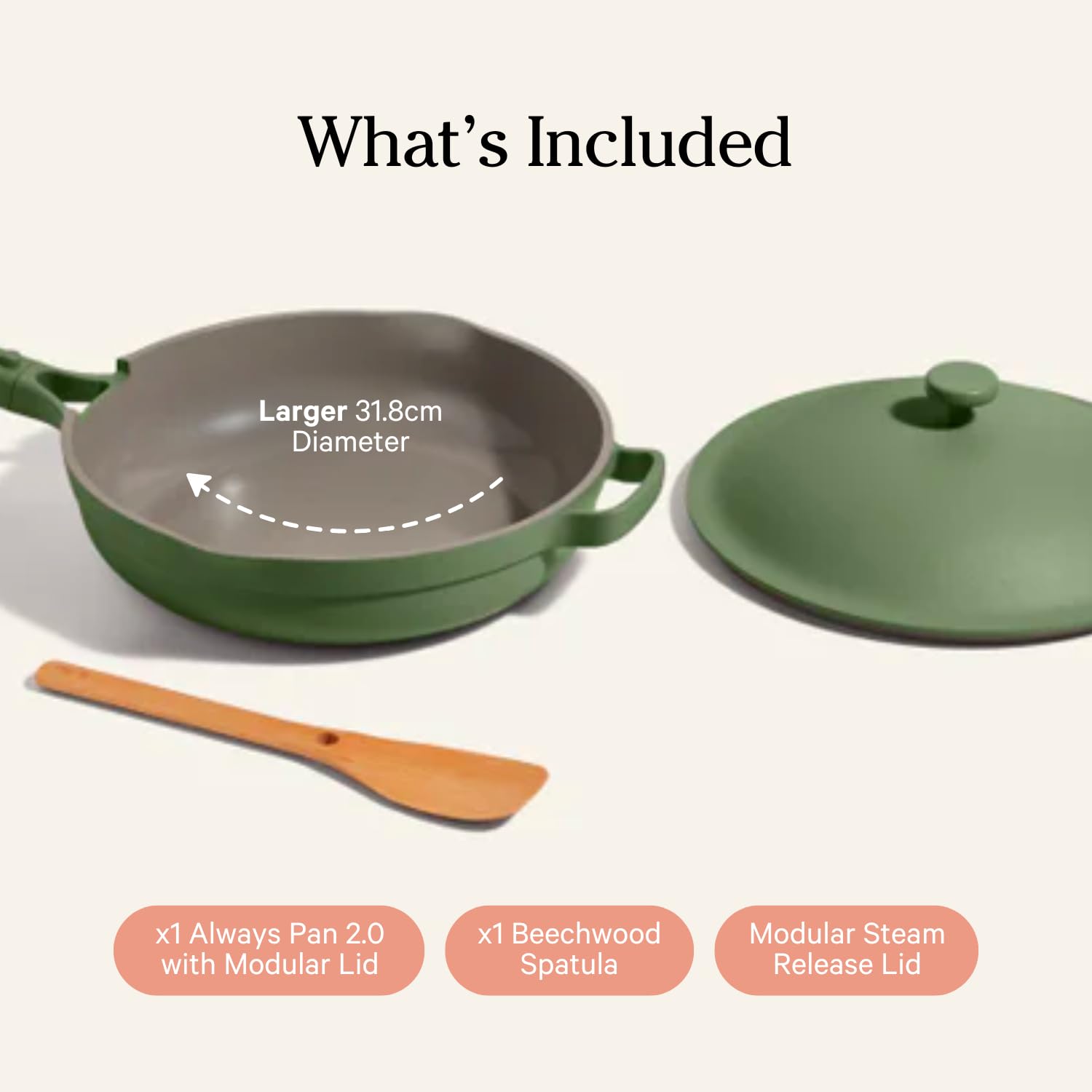 Our Place Always Pan 2.0-10.5-Inch Nonstick, Toxin-Free Ceramic Cookware | Versatile Frying Pan, Skillet, Saute Pan | Stainless Steel Handle | Oven Safe | Lightweight Aluminum Body | Steam