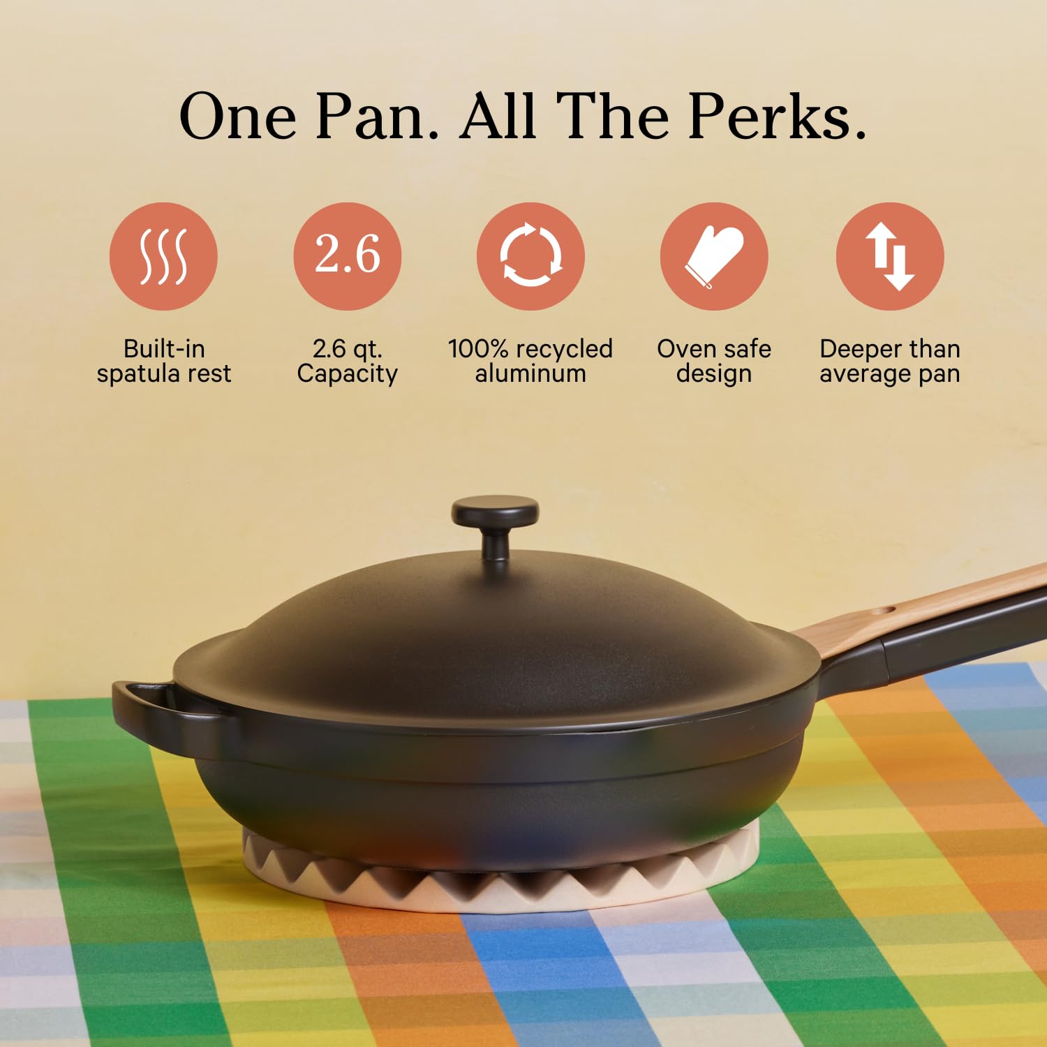 Our Place Always Pan 2.0-10.5-Inch Nonstick, Toxin-Free Ceramic Cookware | Versatile Frying Pan, Skillet, Saute Pan | Stainless Steel Handle | Oven Safe | Lightweight Aluminum Body | Steam