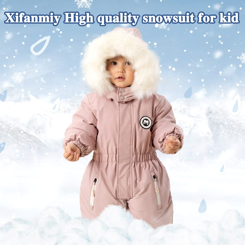 Xifamniy Toddler Snowsuit 2T 3T 4T 5T Ski Suit Baby Boy Girl Winter Clothes Coat Outwear Snow Suit Hooded Romper Jumpsuit