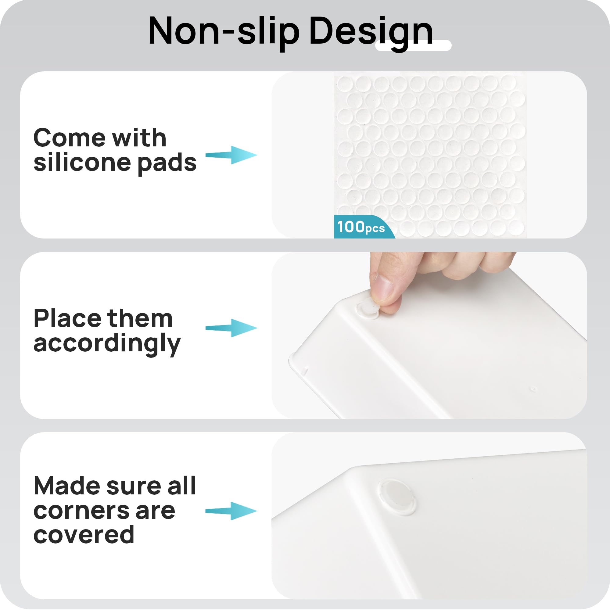 Vtopmart 25 PCS Clear Plastic Drawer Organizers Set, 4-Size Versatile Bathroom and Vanity Drawer Organizer Trays, Storage Bins for Makeup, Bedroom, Kitchen Gadgets Utensils and Office