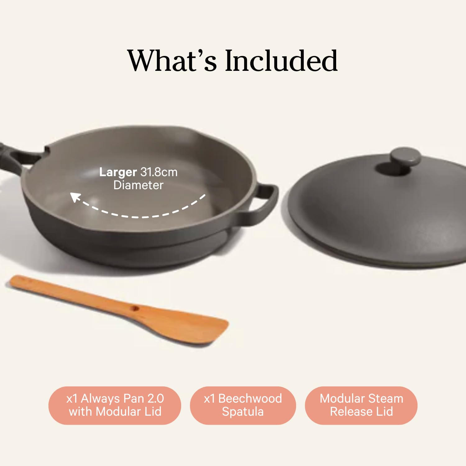 Our Place Always Pan 2.0-10.5-Inch Nonstick, Toxin-Free Ceramic Cookware | Versatile Frying Pan, Skillet, Saute Pan | Stainless Steel Handle | Oven Safe | Lightweight Aluminum Body | Steam