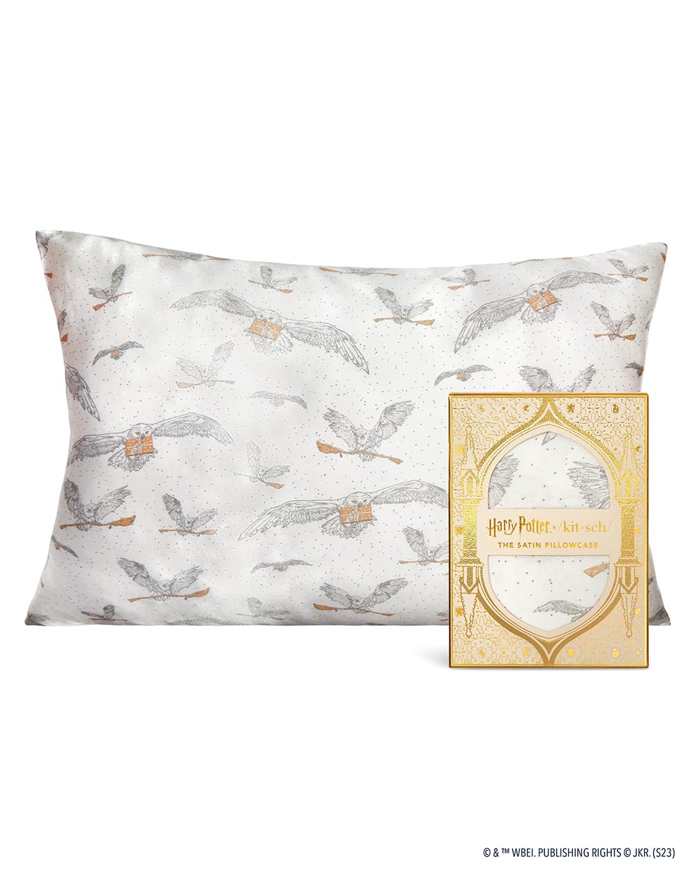 Kitsch Satin Pillowcase with Zipper for Hair & Skin, Softer Than Silk Pillow Cases Queen, Smooth Pillow Covers, Machine Washable, Wrinkle-Free, Cooling Satin Pillow Cases Standard Size 19"x26", Ivory
