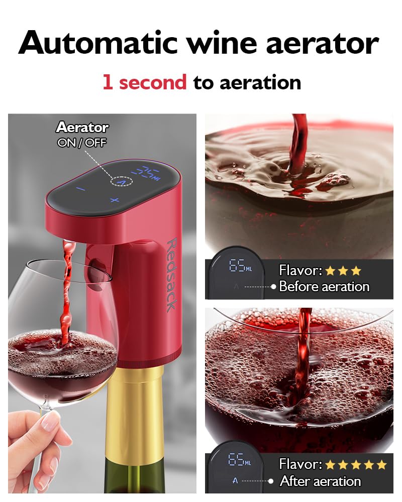 Electric Wine Decanter Aerator Dispenser Pourer Whiskey Adjustable Quantity Liquor Wine Pump Birthday Gift for Men Women Mom Dad Boss Brother Husband Funny Unique Gifts for Him (White)