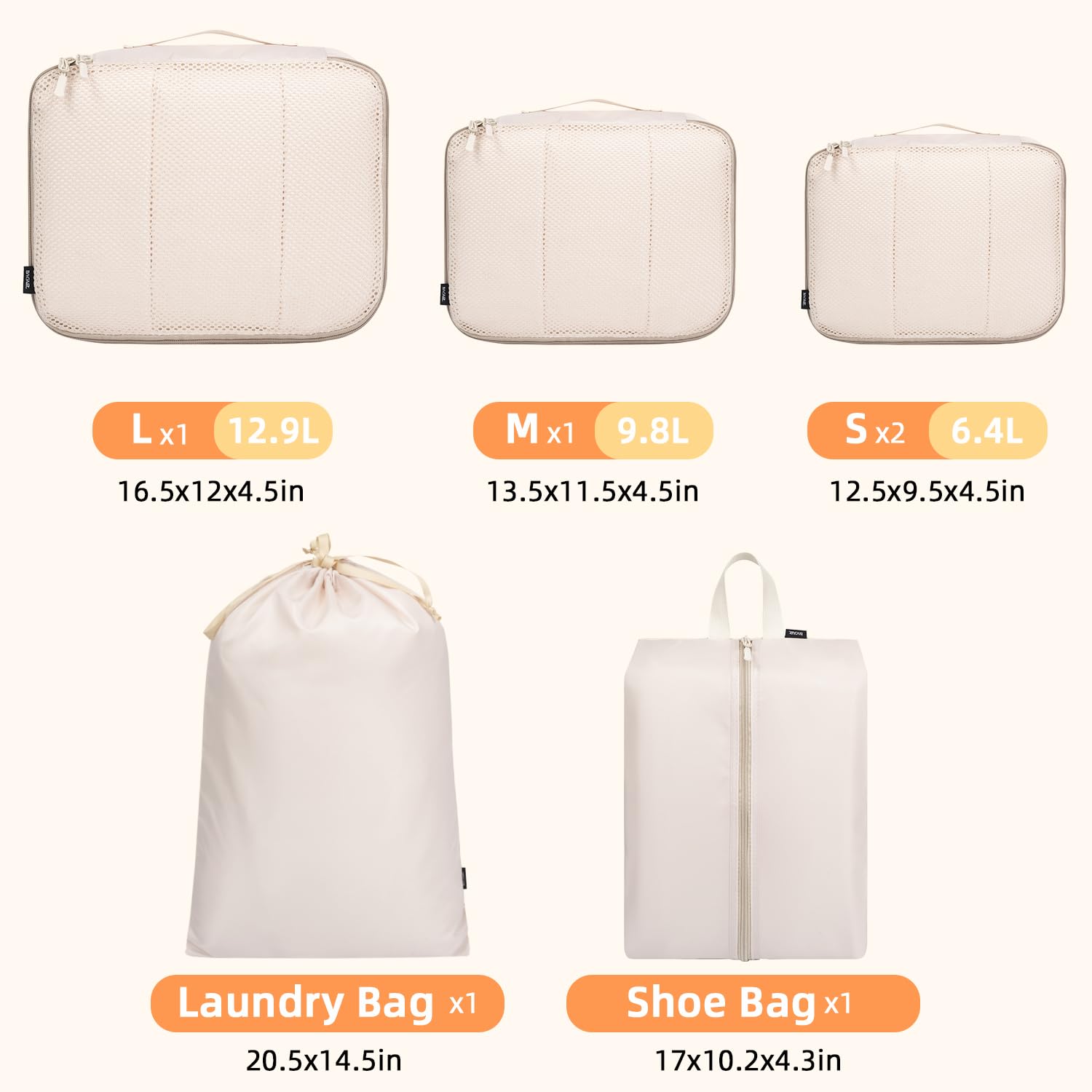 BAGAIL 8 Set Packing Cubes Luggage Packing Organizers for Travel Accessories