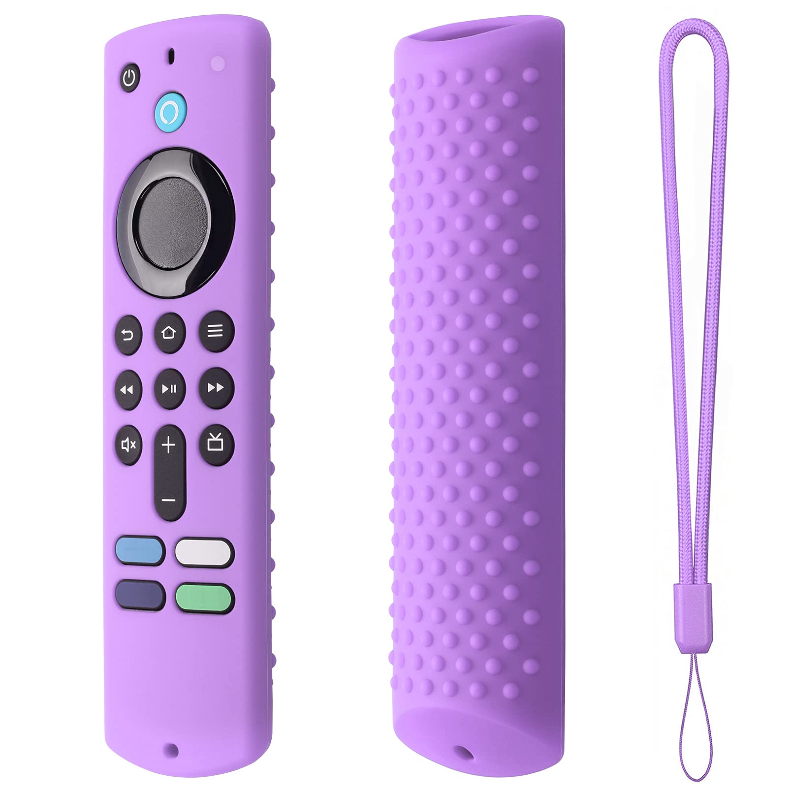 Silicone Remote Cover for Fire TV Stick 4K (2nd Gen) 2023, Fire TV Stick (3rd Gen) 2021,Fire TV Stick 4k&4K Max (2021 Release) Silicone Protective Case with Lanyard(Lavender Gray)