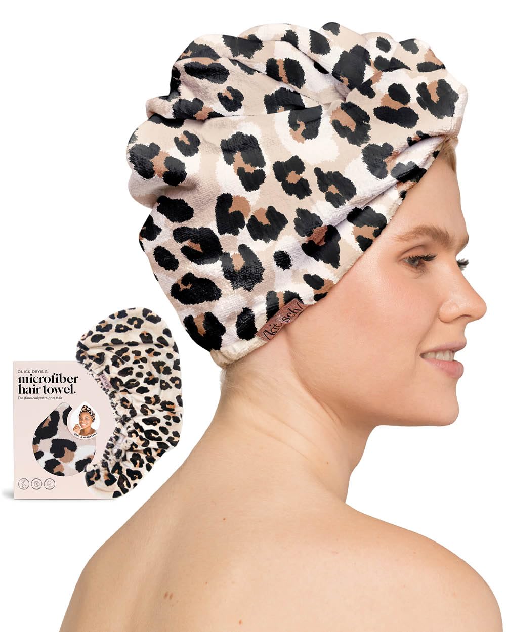 Kitsch Microfiber Hair Towel Wrap - Quick Dry Curly Hair Wraps for Women Wet Hair | Microfiber Towel for Hair | Hair Drying Towel Wrap | Hair Towels for Women | Hair Turban for Wet Hair (Blush)