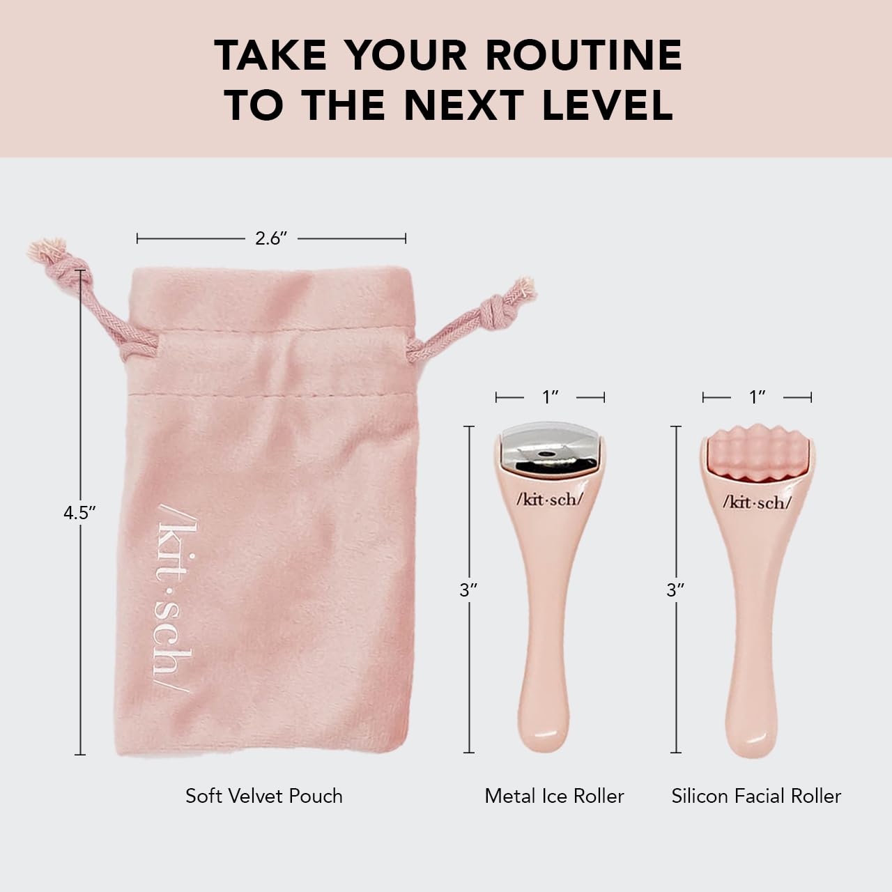 Kitsch Ice Roller for Face & Eye Puffiness, Cold Skin Care for Facial Lymphatic Drainage, Dark Circles & Migraine Relief, Self Tool for Wrinkles, Valentines Day Gifts for Women Face Massager (Pink)