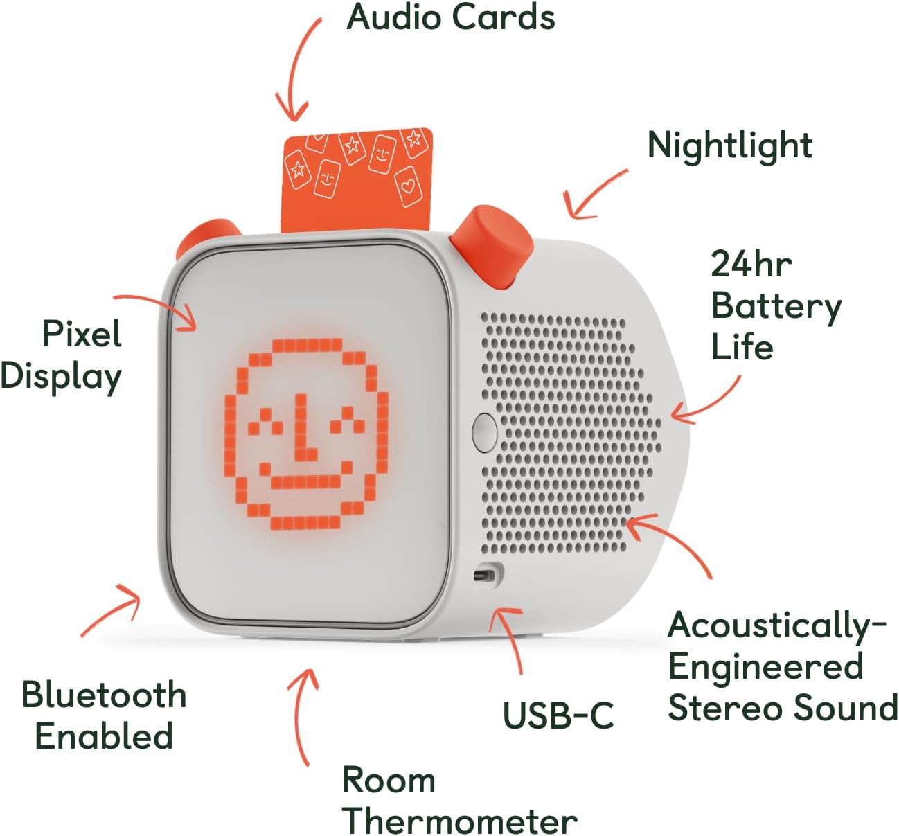 Yoto Player (3rd Gen.) + Make Your Own Card – Kids Bluetooth Audio Speaker, All-in-1 Screen-Free Device Plays Stories Music Podcasts Radio White Noise Thermometer Nightlight Ok-to-Wake Alarm Clock