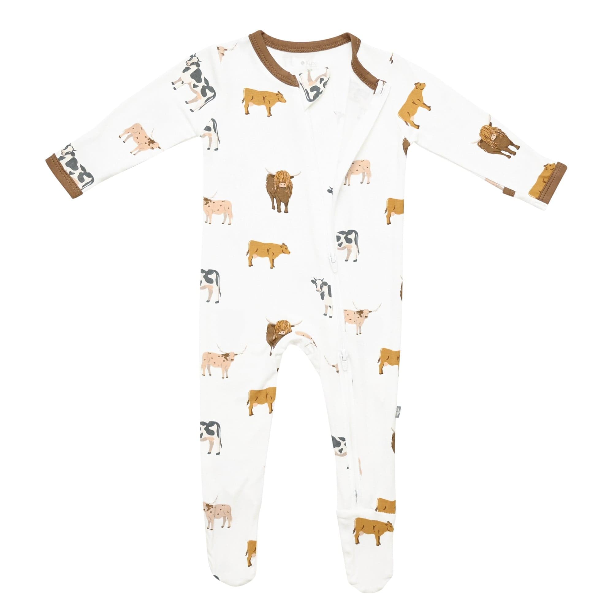 KYTE BABY Unisex Zipper Closure Footies, Rayon Made From Bamboo, 0-24 Months