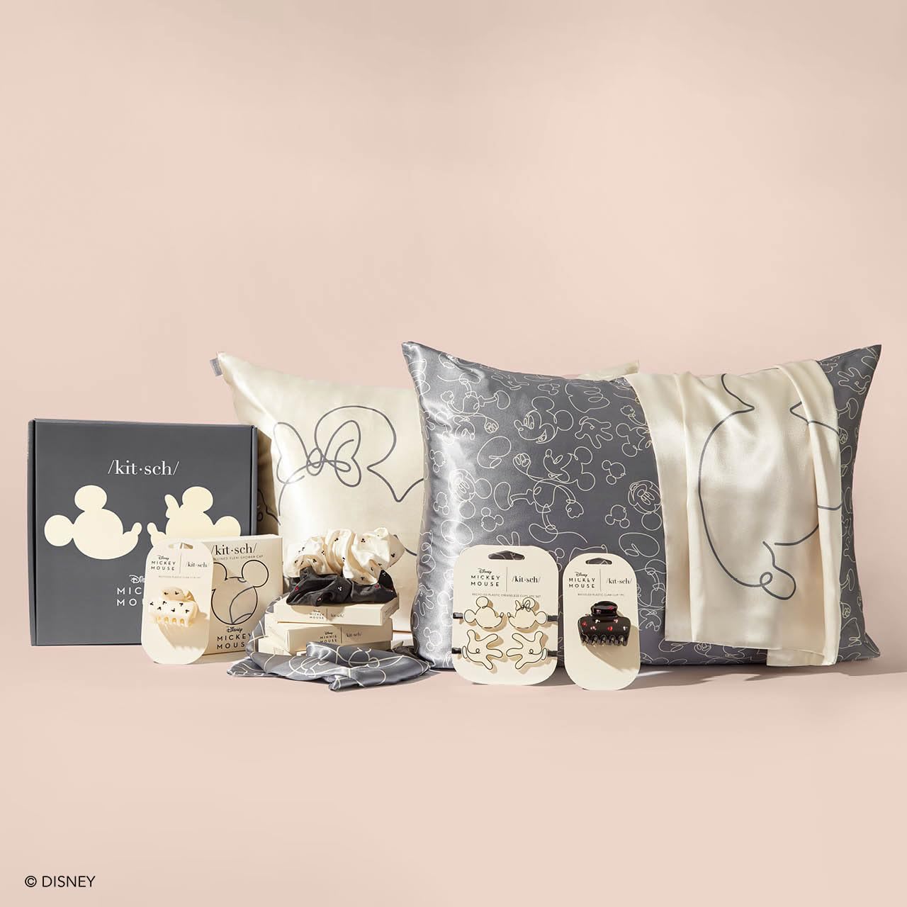 Kitsch 5 Count Velvet Hair Scrunchies for Women - Hair Ties for Thick Hair, Girls, Women, Cute Scrunchies, Soft Hair Accessories, Blush/Mauve