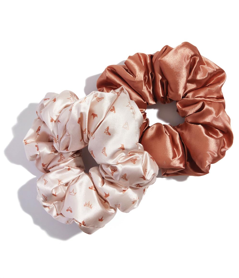 Kitsch Satin Hair Scrunchies for Women, Softer Than Silk Scrunchies for Hair, Satin Scrunchies for Girls, Satin Hair Ties for Women, Silk Hair Ties No Damage, Silk Ponytail Holders, 5 pcs (Cameo)
