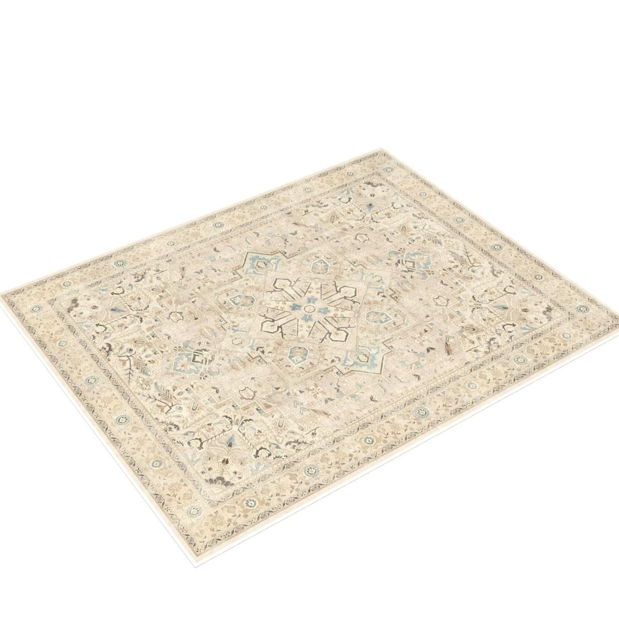 RUGGABLE Kamran Washable Rug - Perfect Vintage Area Rug for Living Room Bedroom Kitchen - Pet & Child Friendly - Stain & Water Resistant - Hazel 5&