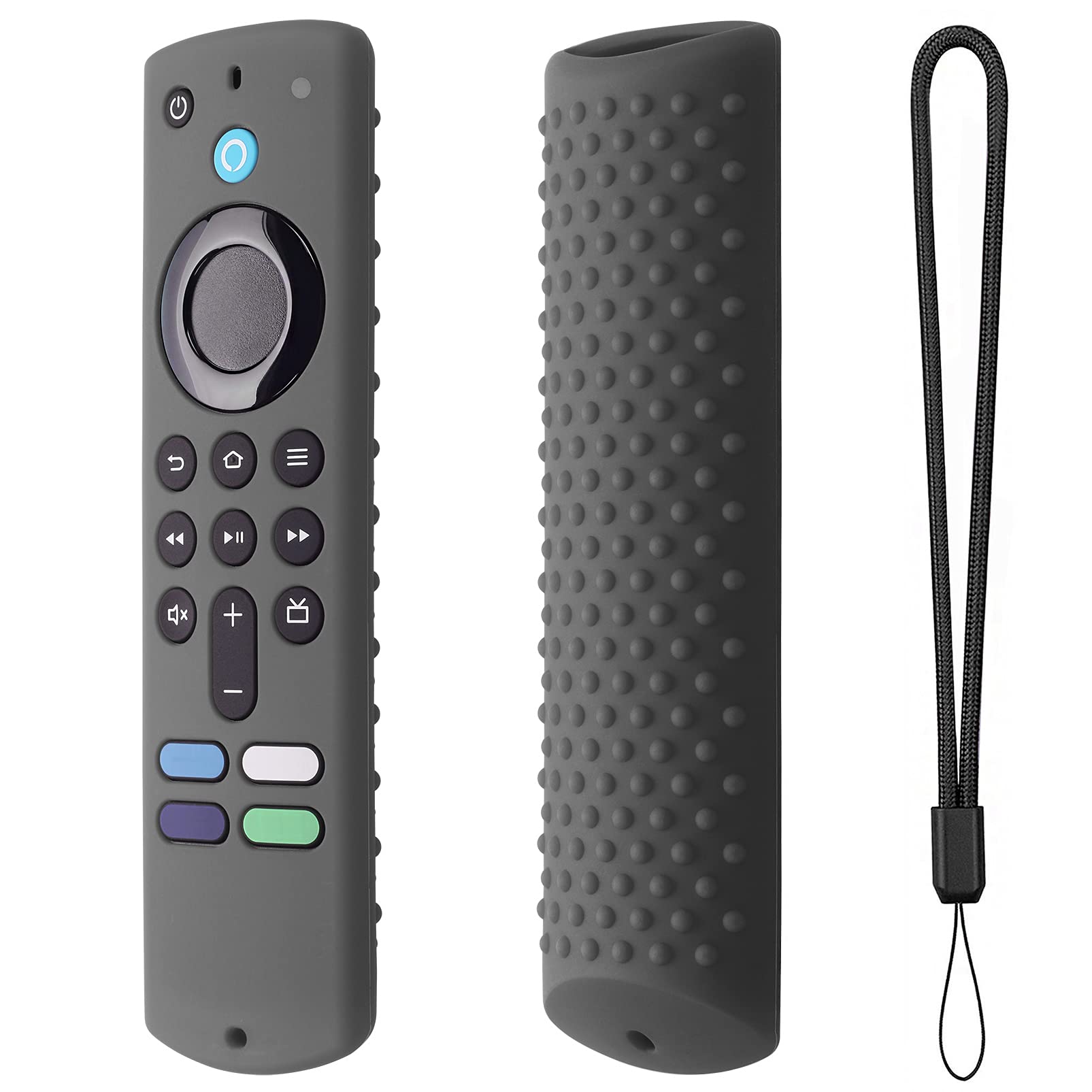 Silicone Remote Cover for Fire TV Stick 4K (2nd Gen) 2023, Fire TV Stick (3rd Gen) 2021,Fire TV Stick 4k&4K Max (2021 Release) Silicone Protective Case with Lanyard(Lavender Gray)